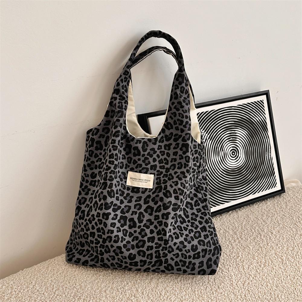 Trendy Leopard Print Fabric Tote Bag For Women Soft Comfortable Everyday Purse