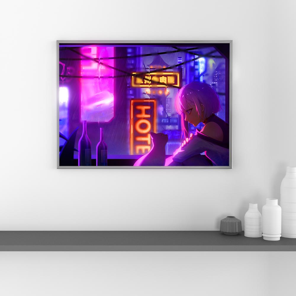 Edgerunners Neon LED Light Cyberpunk Anime 3D Effect Bedside Lamp Room Decor for Otaku Gamers