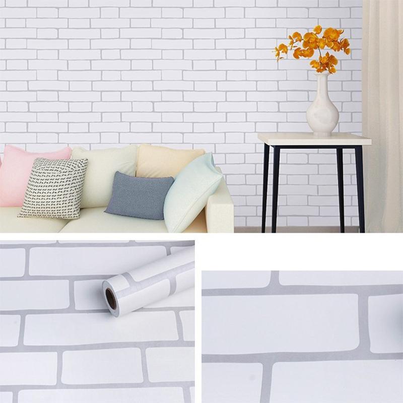 10M Brick Wallpaper Table Cabinet Transformation Wood Grain Waterproof PVC Peel And Stick Background Self Adhesive Wall Sticker