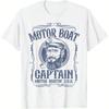 Motor Boat Captain Funny Pontoon Boating Motor Boatin Lake T-Shirt, Casual Shortsleeved Round Neck