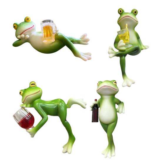 Frog Garden Statue Planter Hugger Drinking Frog Flower Pot Edge