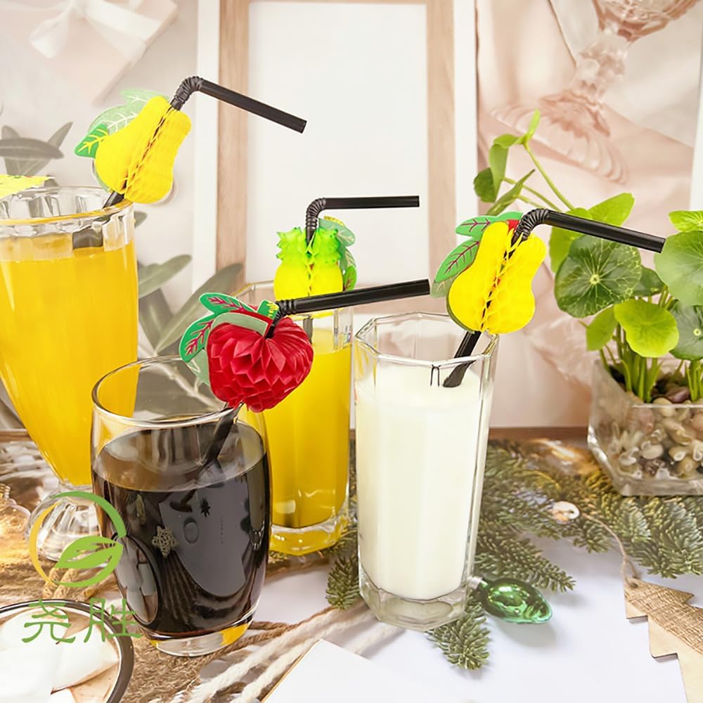 100Pcs Black Drinking Straws Disposable Cola Cocktail Bar Party Wedding Kitchen Beverage Flexible Straw Kitchen Accessories
