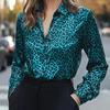Cămașă Satinată cu Imprimeu și Mâneci Lungi pentru Femei - Noul Stil de Toamnă
