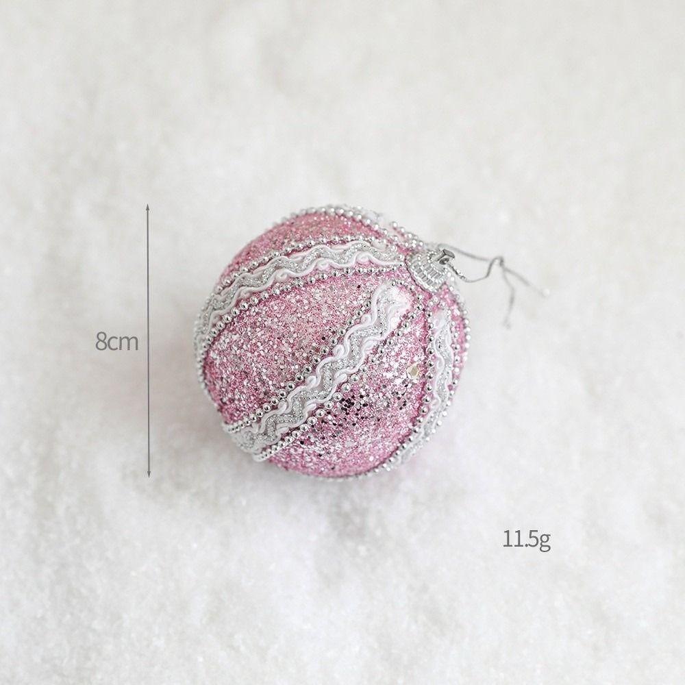 Foam Ball Bow Tree Top Star Christmas Tree Ornaments Pink Christmas Ball