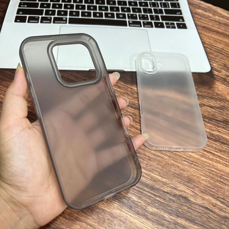 Frosted Transparent Gray Drop-Proof Protective Case for Apple 15 Promax