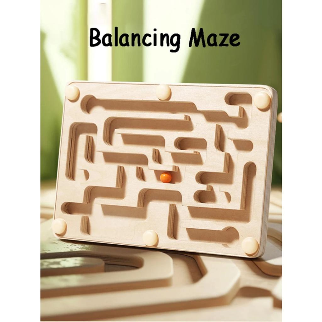 Baby Balance Rolling Ball Maze Board Montessori Games Labyrinth Challenge Logical Thinking Training Puzzle Game Educational Toys