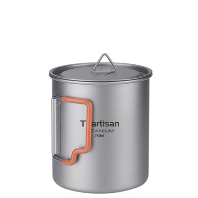 Ti Artisan Titanium Ultralight Titanium Camping Mug with Plastic Folding Handle and Perfect for Outdoor and Travel Pot, Cup, Lid, Camping, Hiking,