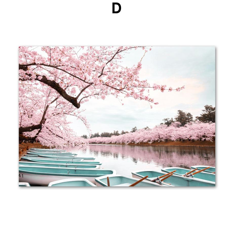 Mount Fuji Sakura Umbrella Japanese Girl Wall Art Canvas Painting Nordic Posters And Prints Wall Pictures For Living Room Decor