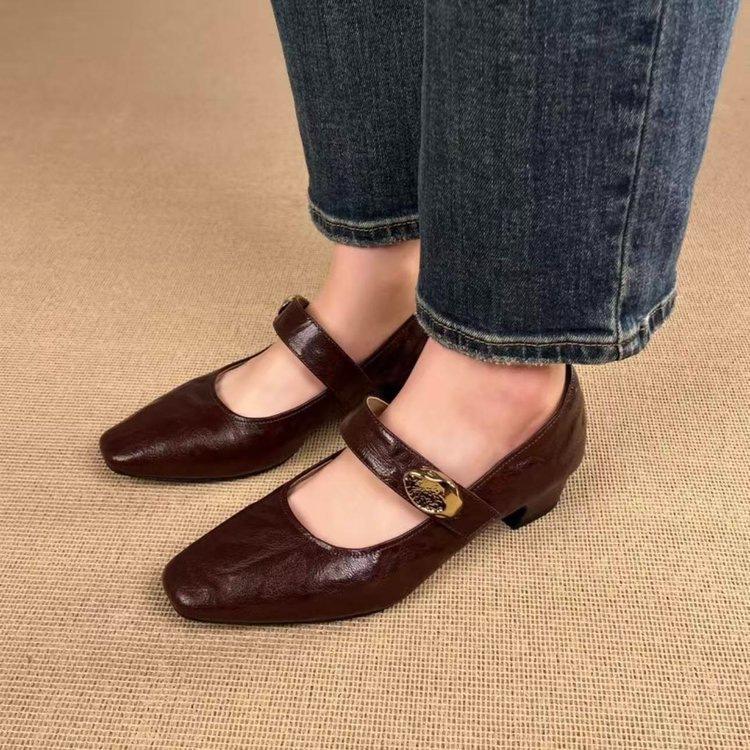 French single shoes fairy style with skirt gentle shoes autumn new Mary Jane small leather shoes
