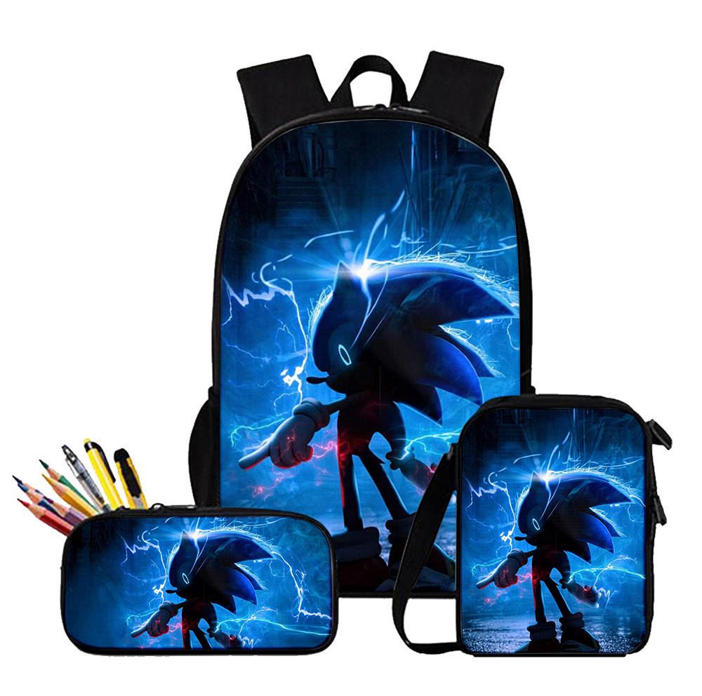 Zestaw plecaków Sonic The Hedgehog z drukowanym w 3D motywem kreskówkowym do codziennego użytku
