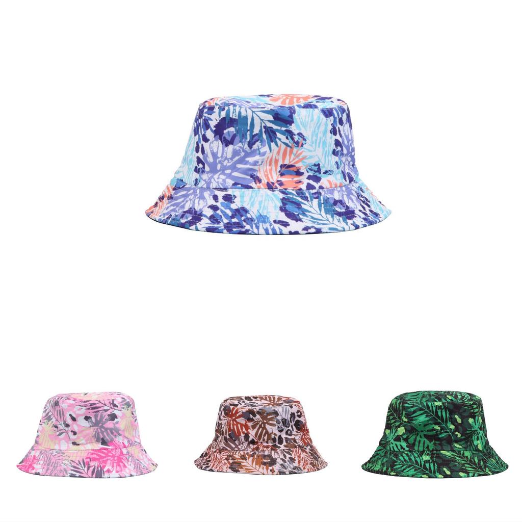 Hat Versatile Style Leaf Printing Womens Sunshade Hatscaps Fishermans
