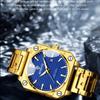BINBOND Business Fashion Men's Watch Waterproof Calendar Date Function Rhinestone Stainless Steel Strap Quartz Watch