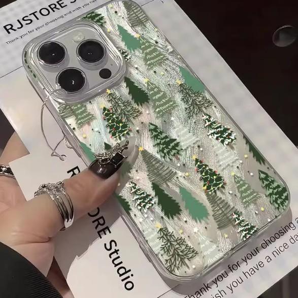 Applicable to Apple 11promax feather yarn mobile phone case New Year's 11/11 high value 11pro full screen Christmas tree ins