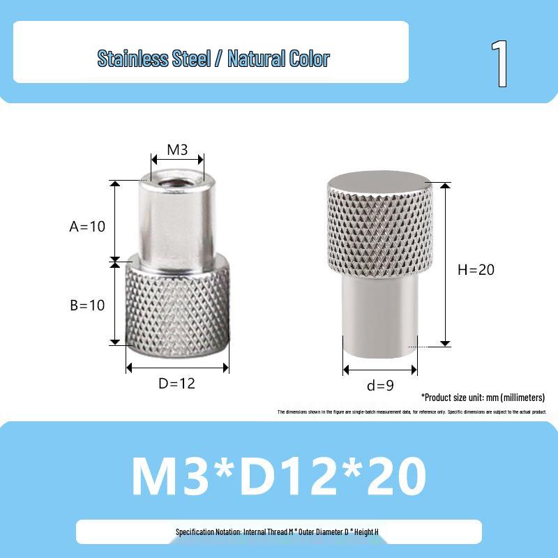 Hongkangming Stainless Steel Knurled Hand-Twist Nut for M3-M12.