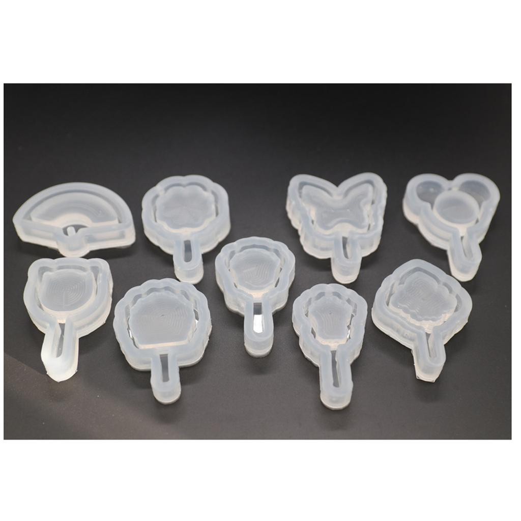 UV Resin Molds Fan Shaped Keychain Mould Vintage Fan Sand Moulds DIY Crafts Mold Silicone Material for DIY Hand-Making