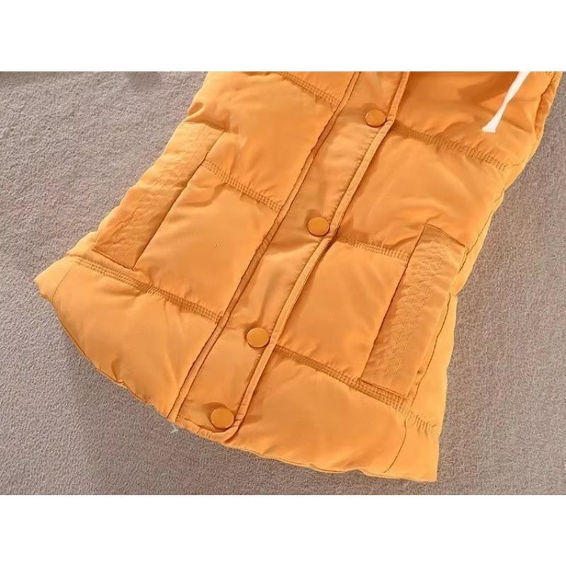 Women Cotton Vest Winter Coat Casual Pocket Casual Hooded Waistcoat Sleeveless Jacket Autumn Warm Vest Parkas