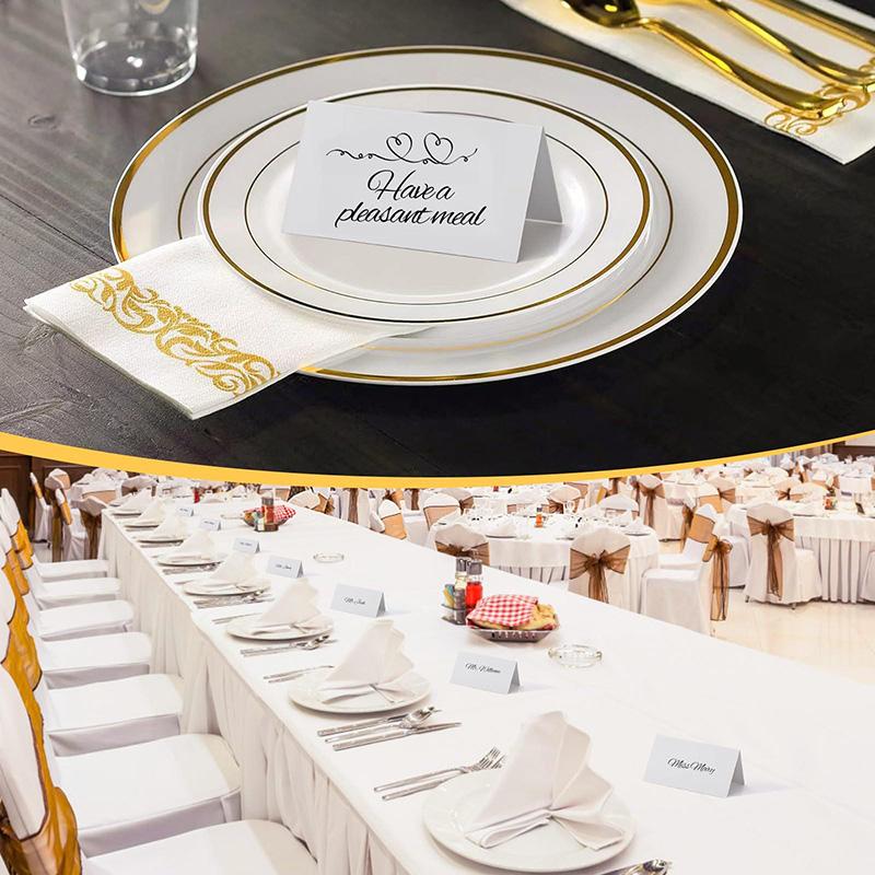 50/100Pcs Blank Table Place Cards Foldable Seating Place Cards Name Place Cards for Wedding Party Decoration Table Cards Set