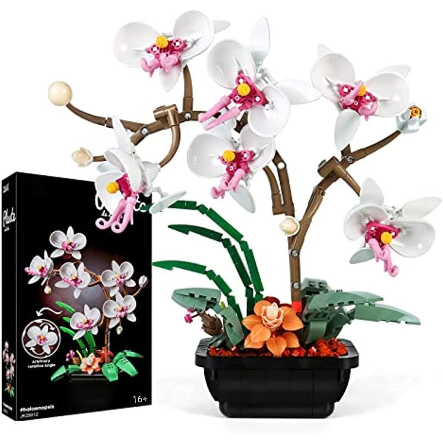 

Орхидея Строительный набор Совместимый со взрослыми цветами Строительные блоки Искусственные цветы Домашний декор Игрушки Строительный набор для девочек 8+ Diy белый