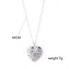 Love Can Be Opened Small Photo Korean Version Hollowed Out Women's Through Flower Peach Heart Shape Phase Box Necklace Alloy Sweater Chain