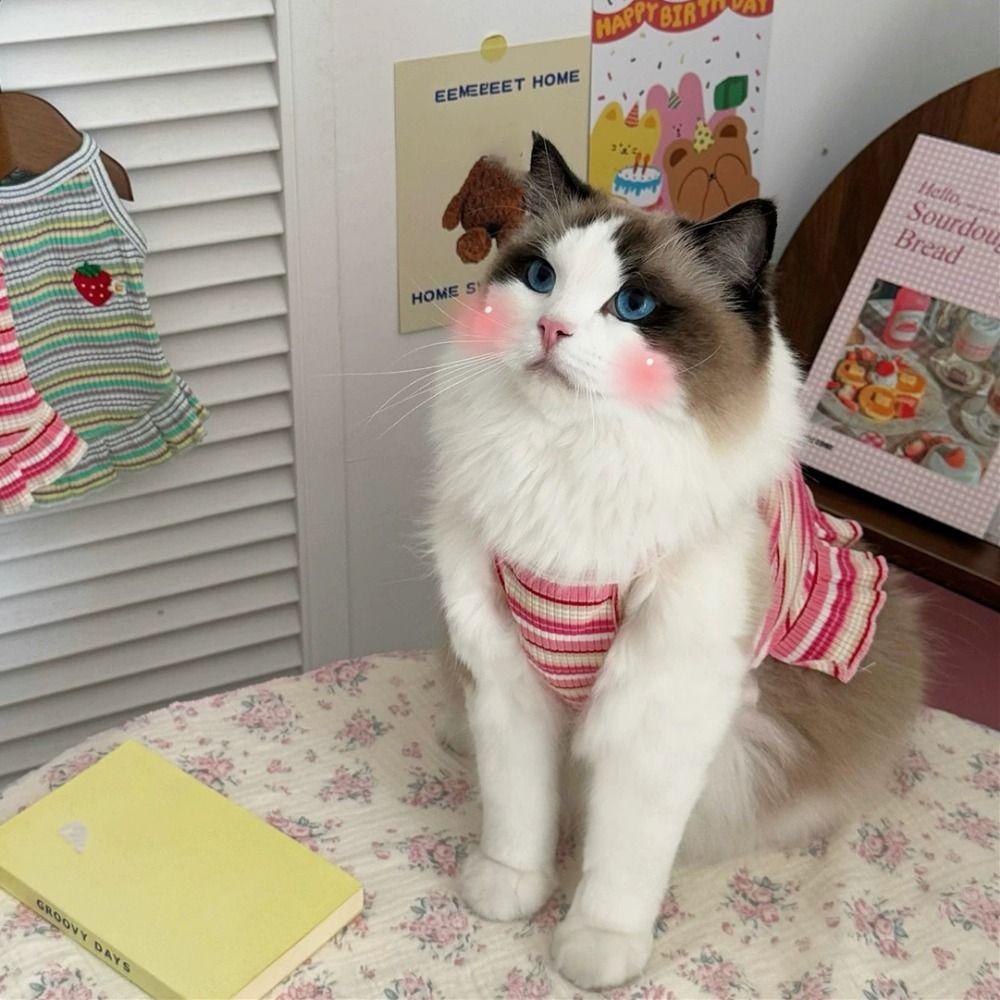 Cotton Pet Princess Dresses Soft Cat Skirt Pet Supplies Pet Clothes  For Puppy Kittens