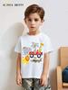 Summer 2025 Boys' European & American Style Printed Two-Piece Set: Short-Sleeve Cotton Pullover Top for Toddlers & Young Children