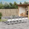 Vidaxl 13-Cz. Garden Furniture Set With Cushions, White, Textilene