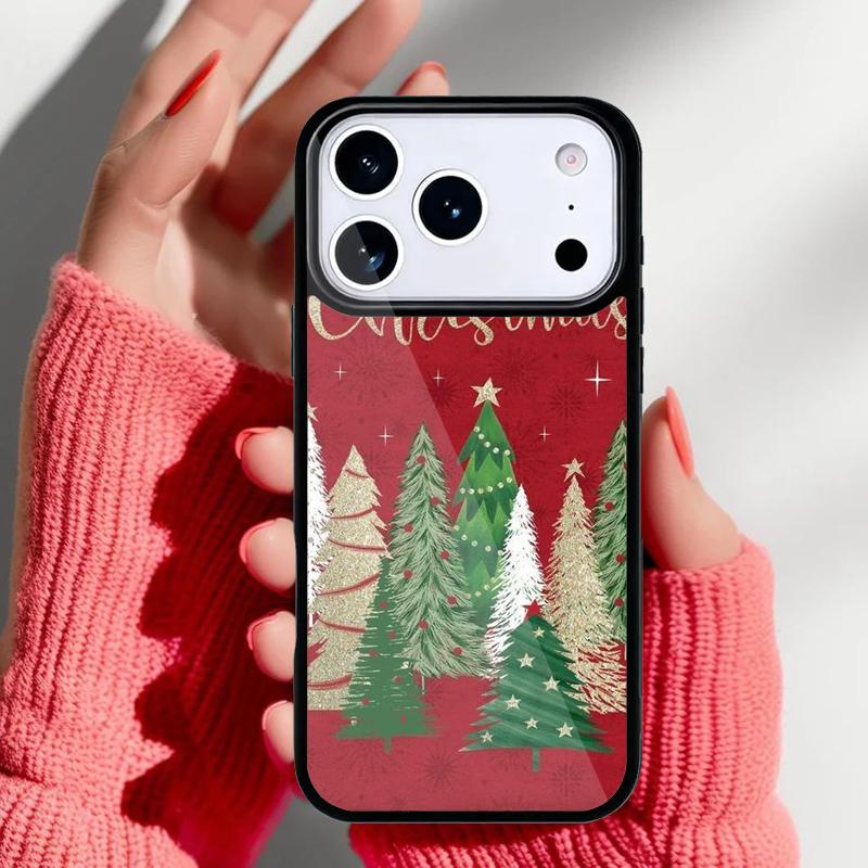 

Золотые рождественские елки Чехол для телефона для iPhone 17 16 15 14 13 Pro Max Задняя крышка для 12 11 Pro Coque iPhone 15