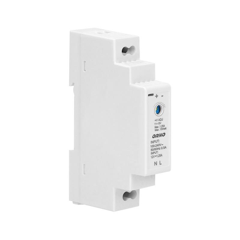 Din Rail Power Supply 12Vdc, 1.25A, 15W, 1 Module Width - On-1642
