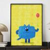 Diamond Painting Kit Blue Cartoon Cat Balloon. Full Diamond Round Mosaic Handmade. Home Decoration Gift