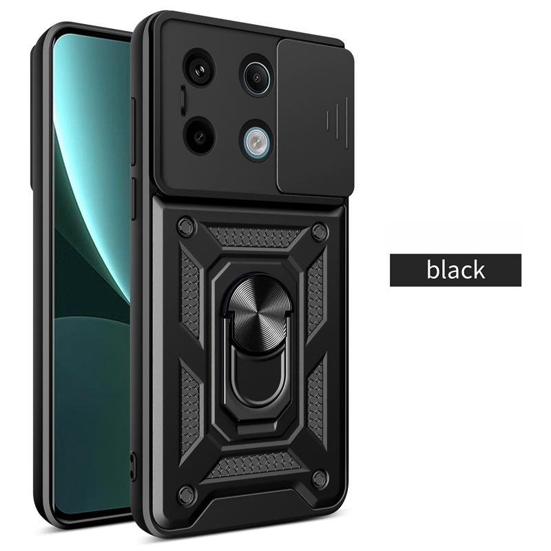 For Xiaomi Redmi Note 13 Pro Case Slide Lens Armor Phone Case For Redmi Note13 13Pro + Plus Car Magnetic Holder Ring Back Cover