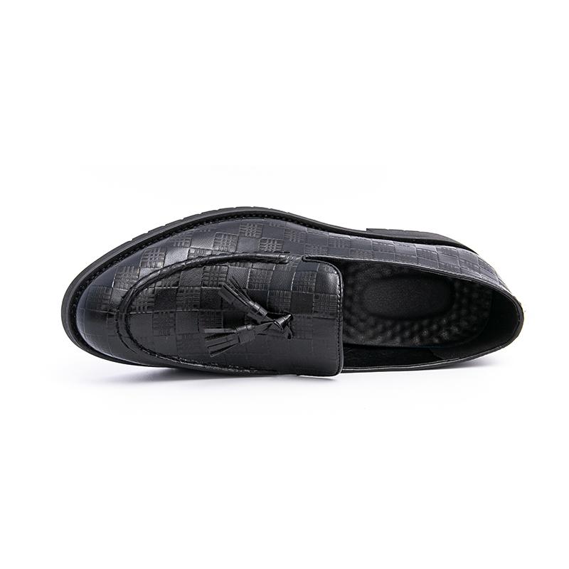 Herr Svart Loafers Läder Brun Formella Affärsskor Bröllopsklädsel Balskor Överdimensionerade