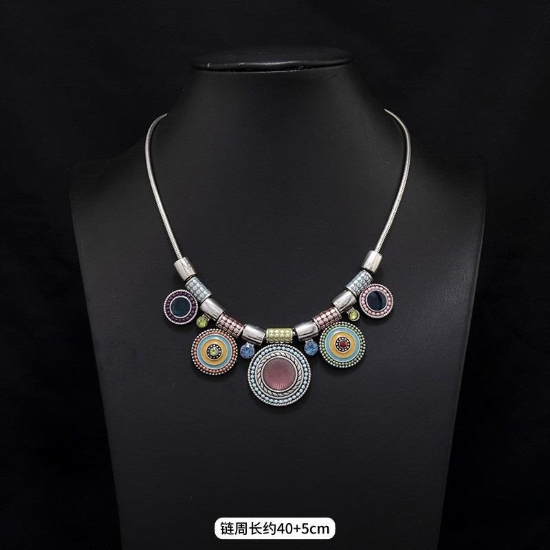 Tibetan Vintage Exotic Bohemian Necklace Nepalese Clavicle Chain Pendant Forehead Ornament Female