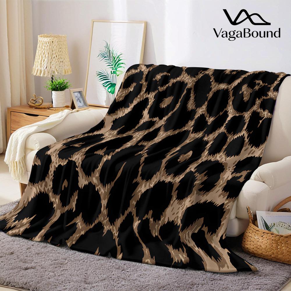 CLASSIC LEOPARD Flannel Blanket Warm Soft Halloween Christmas Couch Warm Cozy Decorative Decor Gift for All Season