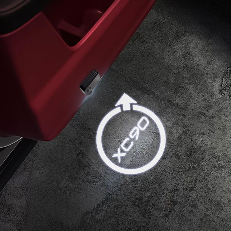 

1/2PCS For Volvo R Design XC90 XC60 XC40 XC70 S60 S90 V70 V60 Car Logo Wireless Courtesy Car Door Projector LED Courtesy Lamp 1PCS
