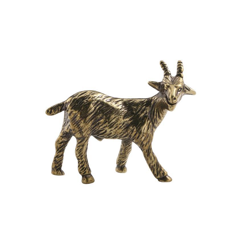 Retro Antelope Brass Statue Mini Desktop Decor Ornament Heavy Duty Paperweight for Study Room Office Home Decor