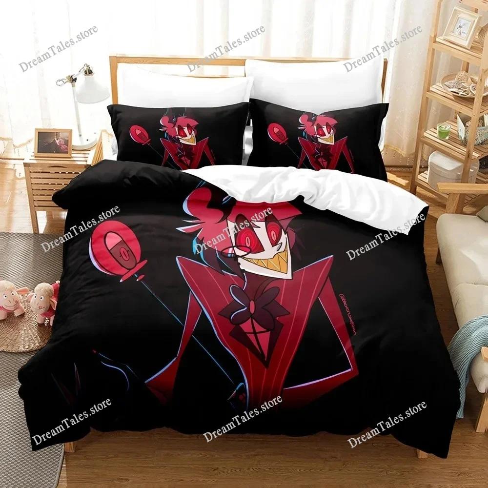 Fashion Cartoon Hazbinel Bedding Set Duvet Cover Set with Pillowcase Twin Full Queen King Bedclothes Bed Linen Home Textiles