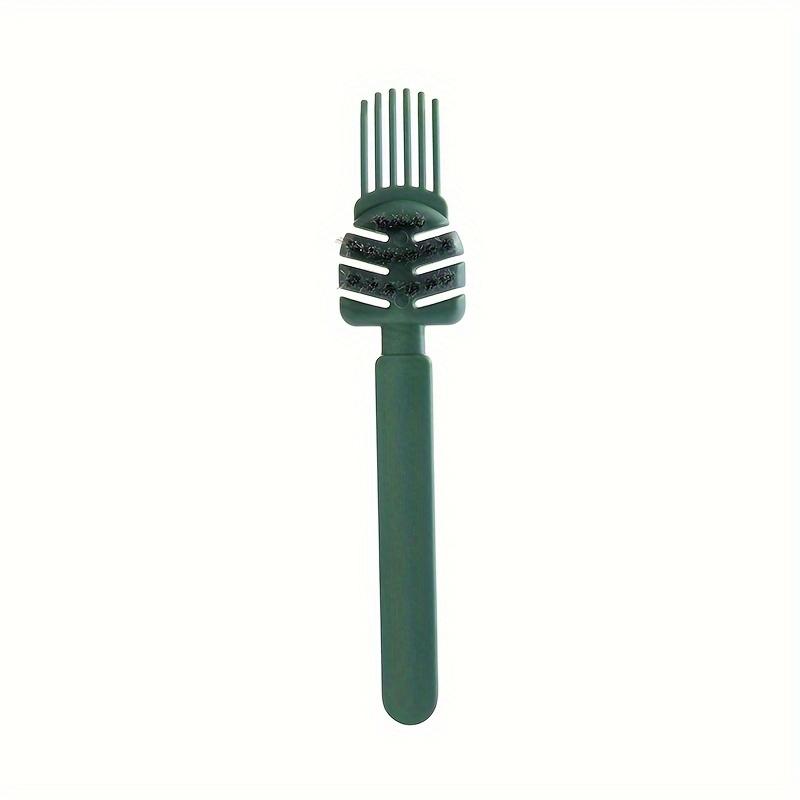 

1pc Dual-Function Hairbrush Cleaner Tool, Reusable Hairbrush Gaps & Air Cushion Cleaner, Ergonomic Handle Durable Plastic Portable Comb Cleaning Tool 1pc зелений