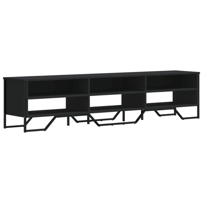 VidaXL Meuble TV noir 180x34x41 cm bois d'ingénierie, support TV, buffet TV, meuble multimédia, banc TV, meuble hifi, centre 848574