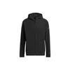 adidas FW22 Solid Color Logo Print Hooded Jacket Unisex Outerwear Black IA1767