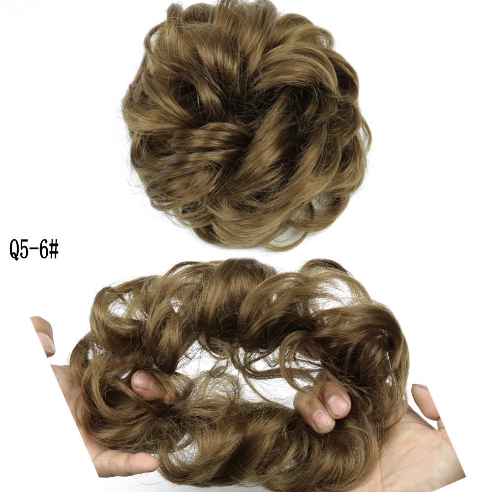 LISI HAIR Synthetic Curly Scrunchie Chignon with Elastic Rubber Band Messy Bun Ponytails Extension for Women
