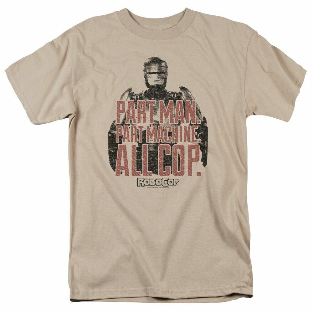 26 Robocop Vintage Tagline T Shirt Mens Licensed Movie Tee Sand Unisex T-Shirt L
