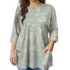 Blusa Estampada de Manga Corta de Moda para Mujer Tallas Grandes para un Look Elegante de Oficina y Casual