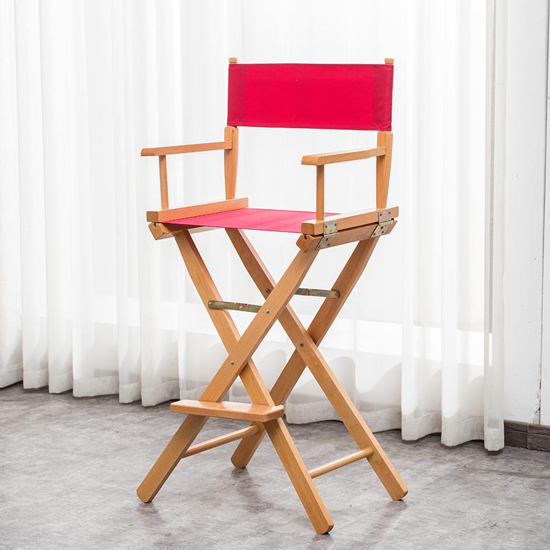 Skládací režisérské křeslo z masivního dřeva s plátěnou opěrkou - Barová stolička, Venkovní, Na líčení nebo Rybářské křeslo