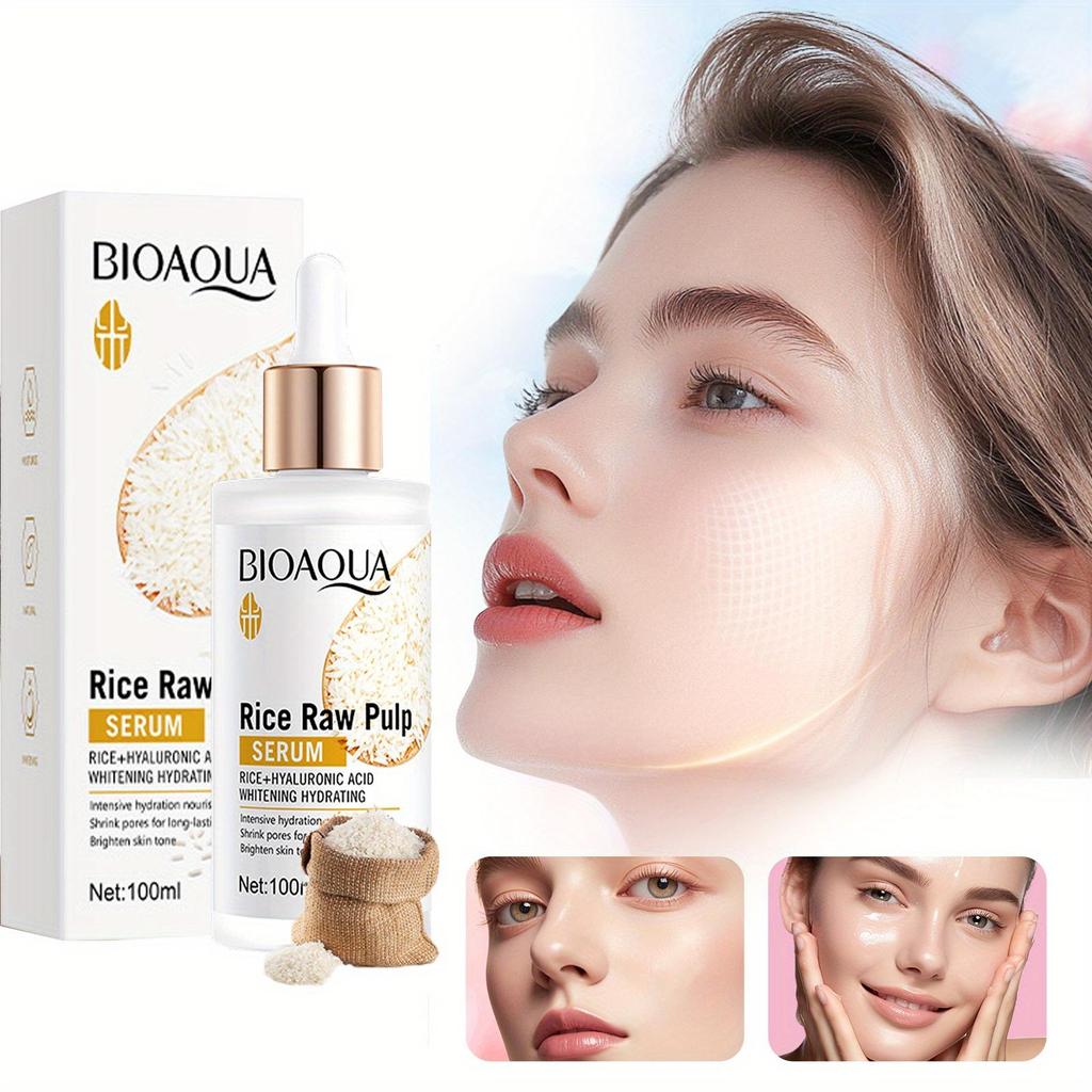 Rice Pureed Hyaluronic Acid Serum with Niacinamide Deeply Nourishes and Hydrates Skin for Lasting Moisture