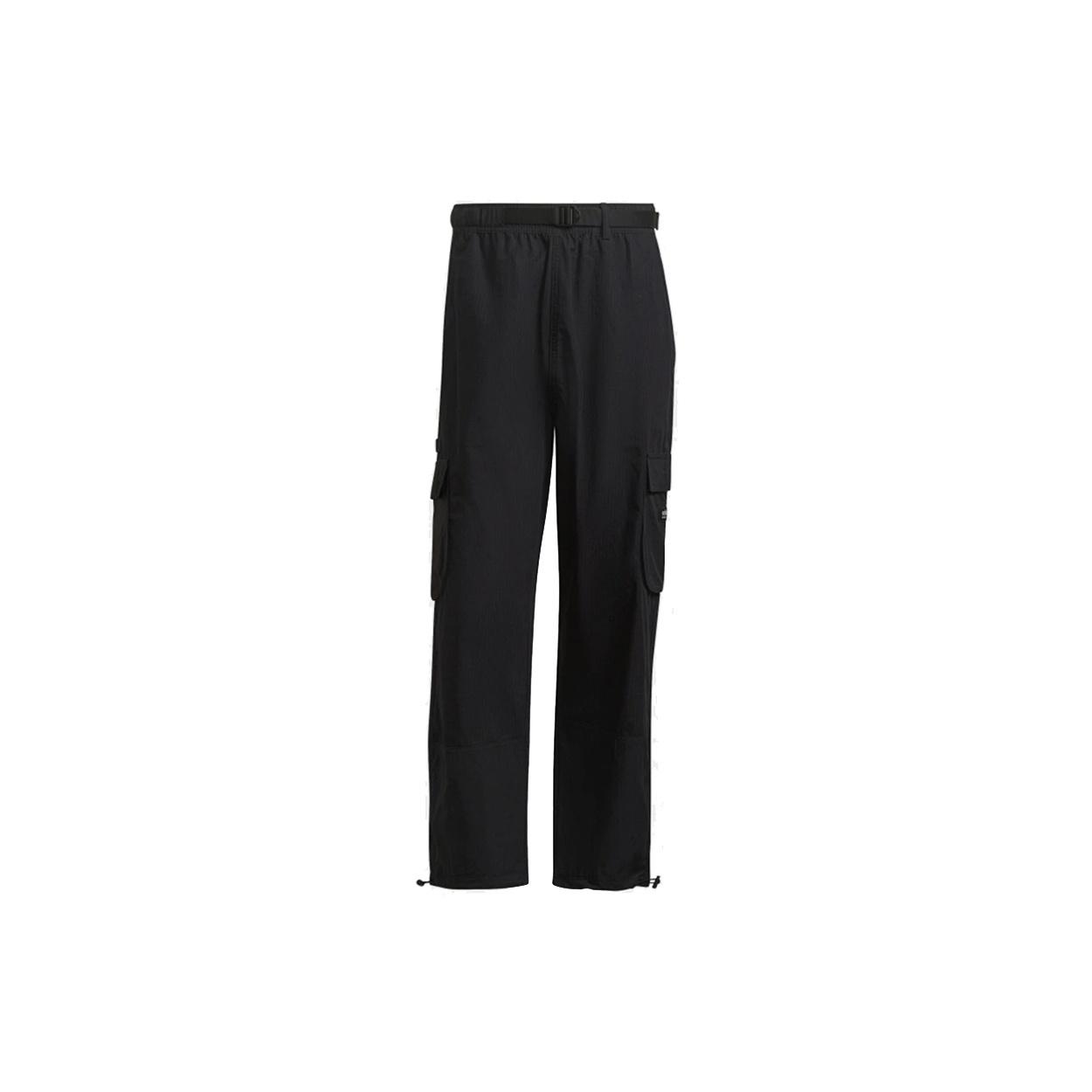 Men s adidas originals Cargo Pant Side Pocket Splicing Drawstring Bundle Feet Sports Pants/Trousers/Joggers Black H09104 S