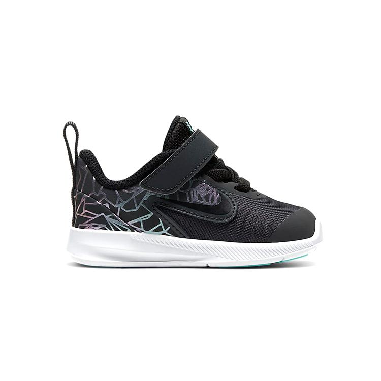 Nike Downshifter 9 Rebel Non slip Lightweight Low top Running Shoes Black Green Infant And Toddler CI2688-001