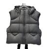 White goose down down vest women's short winter new loose hooded thickened puff vest thermal vest