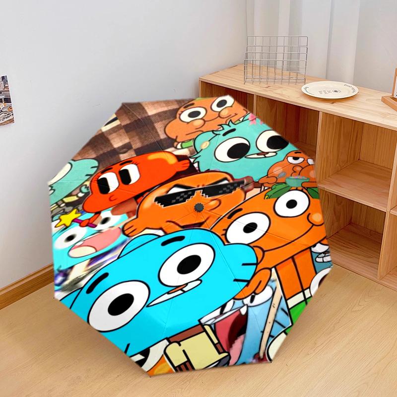 Gumball's World Adventure Automatic Umbrella - Suitable Travel Outdoor Portable Umbrella Birthday Gift Daily Essentials