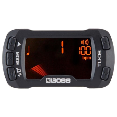 BOSS Clip-on Tuner/Metronome TU-03 for Guitar, Bass, Ukulele, and Violin with Advanced Metronome Function, Backlight, Up To 8 Hours of Use, and Auto-O