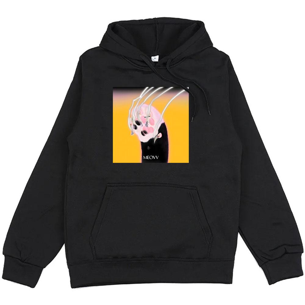 Kawaii Women Clothes Girls Band Meovv Meow Sweatshirts Winter Casual Warm Hooded Pullovers Moletom Cute Print Hoodies